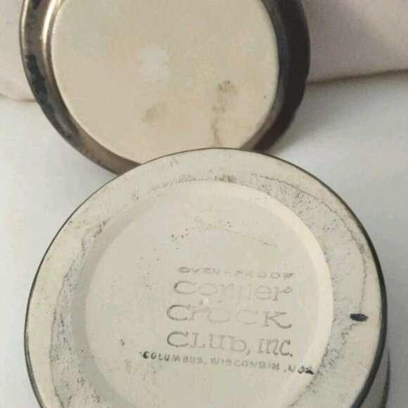 Vintage Oven Proof  "Copper Crock Club" Lidded Crock 4.5" T - Picture 3 of 4